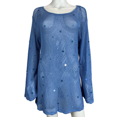 Cinq à Sept Sequin Blue Greer Tunic Size L