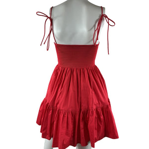 Staud Smocked Hibiscus Landry Mini Dress Size S