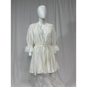 Sabina Musayev 'Harbor' White V Neck Elbow Sleeve Dress Size L