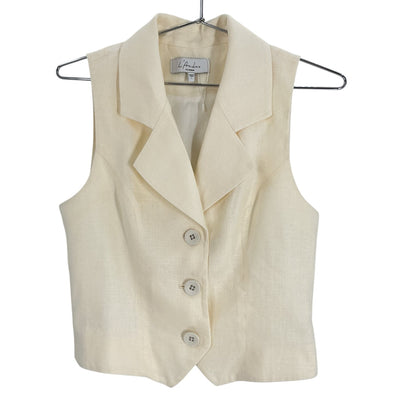 L'Academie Tailored Beige Carinne Vest Size S