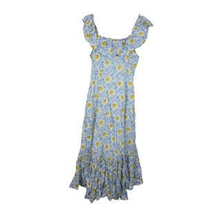 Rixo Printed White Blue Mauve Midi Size UK 8 / US 4 Dress