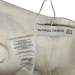 Faithfull The Brand Linen White Circa Pants Size XS