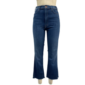 Mother High Rise Blue Hustler Ankle Fray Denim Jeans Size 30
