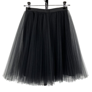Carolina Herrera Plisse Black Tulle Mini Skirt Size 2
