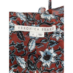 Veronica Beard Floral Burgundy Anjali Mini Dress Size 6