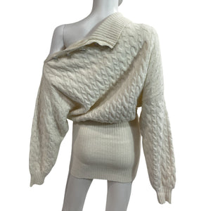 Retrofête Cable Knit White Waverly Sweater Dress Size XS