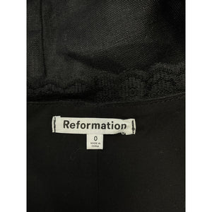Reformation 'Rosalie' Black Linen Top Size 0