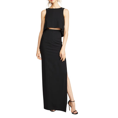 Black Halo Sleek Black Kacie Two Piece Maxi Dress Size 10