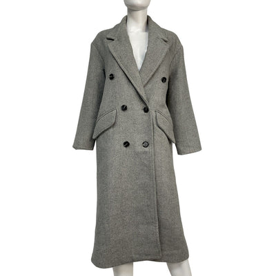 Line & Dot Classic Gray Paola Coat Size L