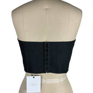 L'Academie Sleek Black Ember Bustier Top Size M NWT