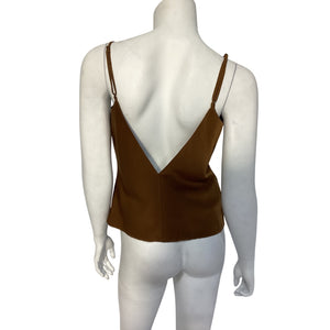 L'Academie 'Katlyn' Brown Poly Top Size S