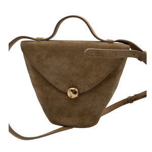Flattered Suede Brown Evelina Shoulder Bag