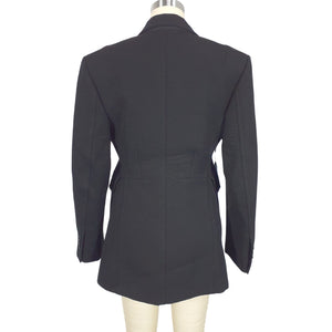 Bottega Veneta Textured Black Cotton Ottoman Jacket Size 38 IT / US XS - NWT