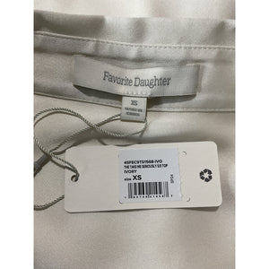 Favorite Daughter Sleek Ivory Take Me Seriously Short Sleeve Top Size XS NWT