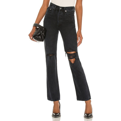 Agolde Distressed Black Lana Denim Jeans Size 29