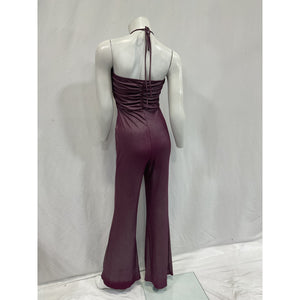 House Of Harlow 1960 x Revolve 'Lorenza' Halterneck Purple Jumpsuit / Rompoer Size M