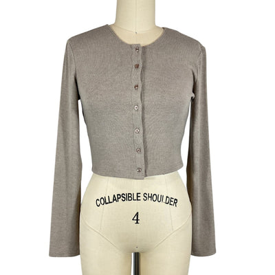Leset Cropped Sable Lauren Cardigan Size XS