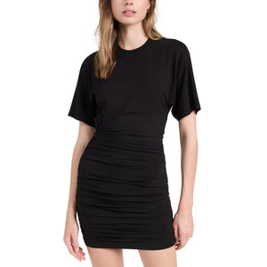 Atm Anthony Thomas Melillo Ruched Black Matte Jersey Mini Dress Size XL