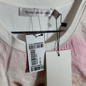 Christopher Esber Crinkled Graphic White Lost Souvenir T- Size 14 Shirt NWT
