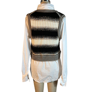 Veronica Beard Striped White Spear Vest Size S