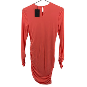 Michael Costello Ruched Coral Molly Mini Dress Size S NWT