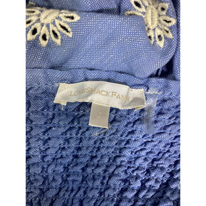 Loveshackfancy Embroidered Blue Milanti Crop Top Blouse Size S