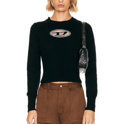 Diesel Cropped Black Areesa Sweater Size XS