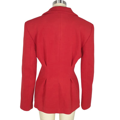 Ceren Ocak Tailored Red Notched Lapel Blazer Size S NWT