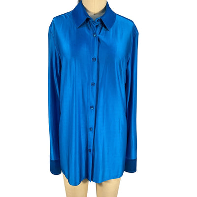 Alexandre Vauthier Silky Blue Capri Shirt Size 36 EU / US 4
