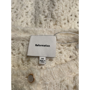 Reformation 'Clara' Cream Merino Wool Crew Cardigan Size XS