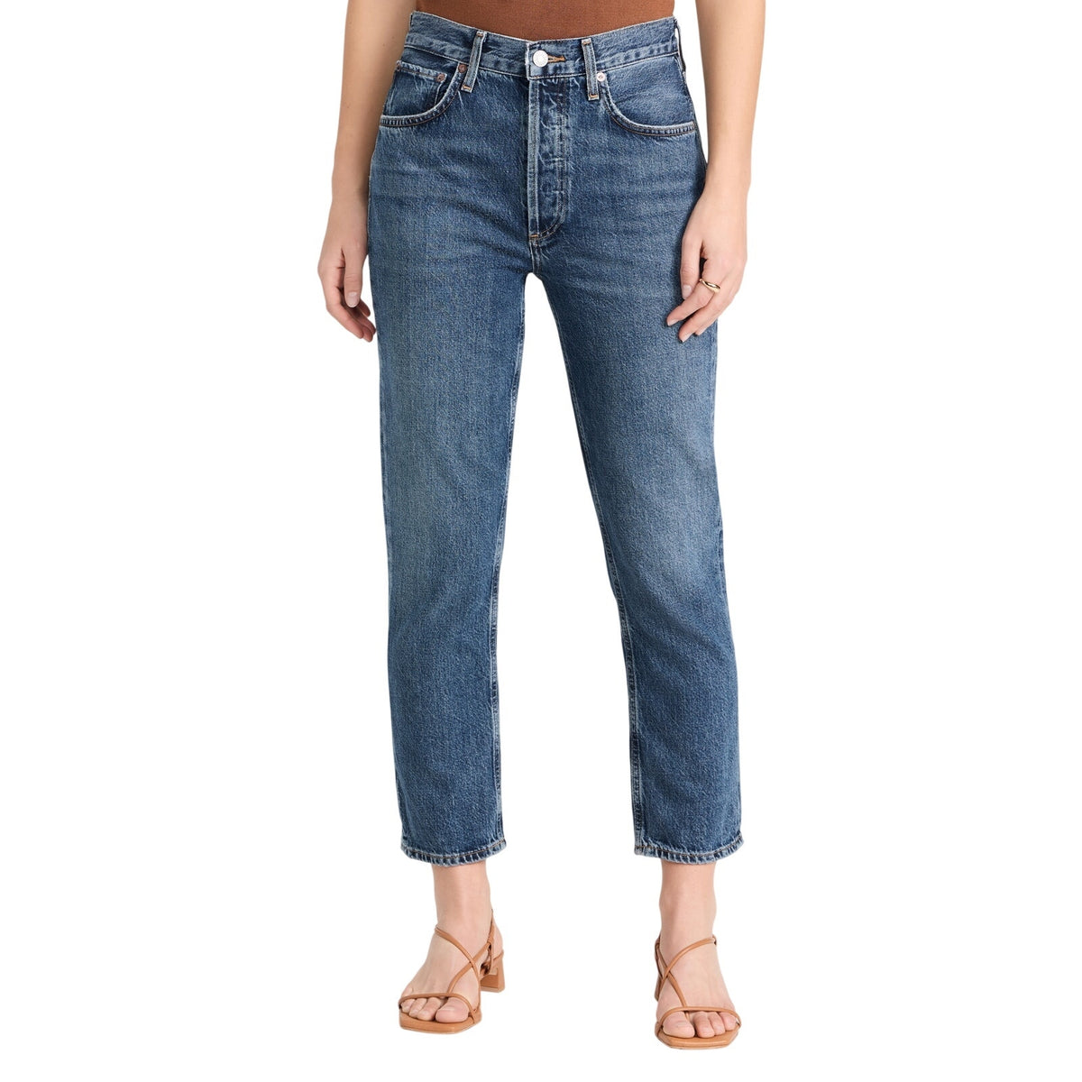 Agolde Vintage Blue Riley Crop Denim Jeans Size 23