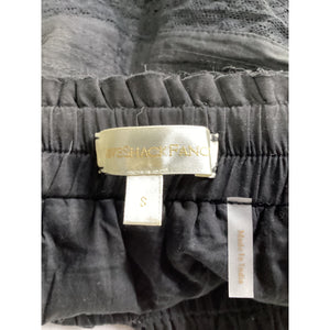 Loveshackfancy Tiered Black Ruffle Mini Skirt Size S