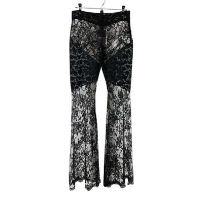 Roberto Cavalli Flared Black Chantilly Lace Pants Size IT 40 NWT
