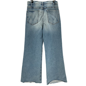 Mother 'The Hustler' Blue Cotton Roller Sneak High-Rise Wide-Leg Denim Jean Size 31
