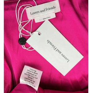 Lovers And Friends Sleek Fuchsia Ruched Plunge Mini Dress Size S