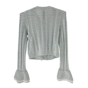 Tularosa Ruffled Turquoise Starlene Cardigan Size M