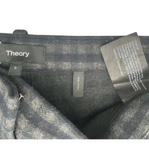 Theory Gingham Cropped Multicolor Treeca Pants Size 6