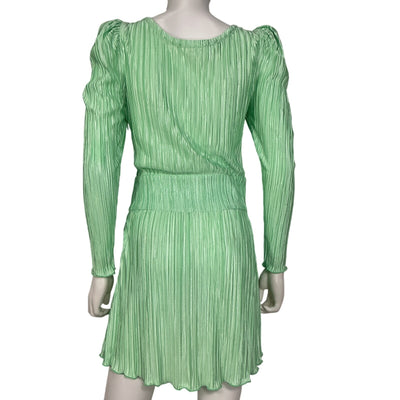 Loveshackfancy Pleated Green Carleen Mini Dress Size 2