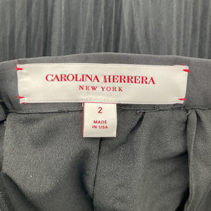 Carolina Herrera Plisse Black Tulle Mini Skirt Size 2