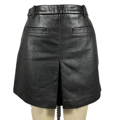 Self-Portrait Sleek Black Front-Slit Mini Skirt Size UK 8 / US 4