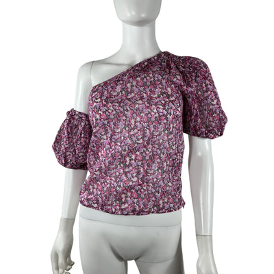 Isabel Marant One-Shoulder Magenta Liddy Top Size 34