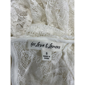 For Love & Lemons 'Madeline' White Lace Top Size S