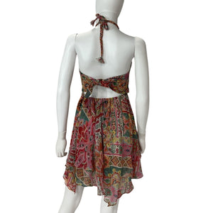 Misa Los Angeles Printed Palazzo Tile Bendetta Halter Mini Dress Size XS