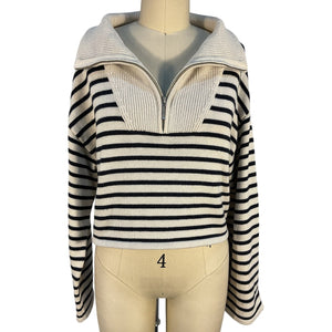 L'Academie Striped Ivory Navy Laila Sweater Size XS