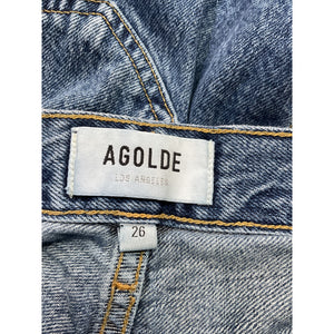 Agolde 'Riley' Blue Cotton Straight Cropped Jeans Size 26