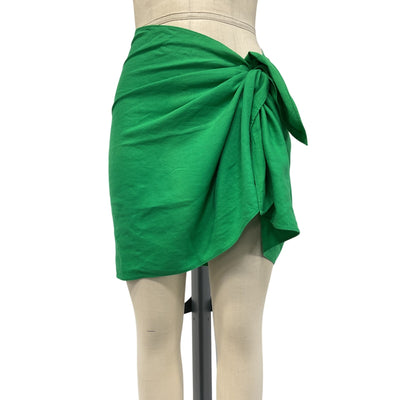 Aexae Lightweight Green Linen Sarong Skirt