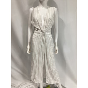 L*Space 'Down The Line'  White Deep V Neck Cover Up Size XS