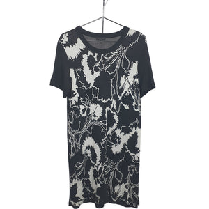 Rag & Bone Printed Black And White Floral Dress Size M