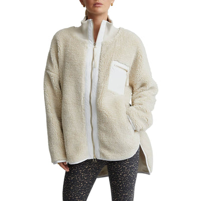 Varley Cozy Beige Marney Fleece Jacket Size L