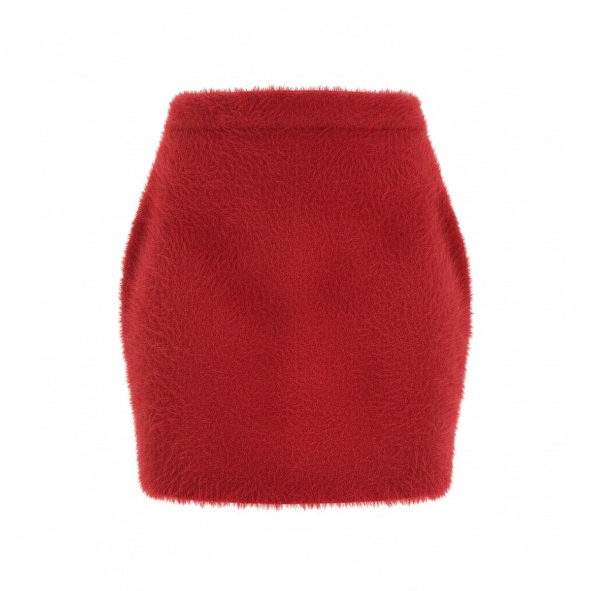Helmut Lang Plush Red Sweater Mini Skirt Size XS